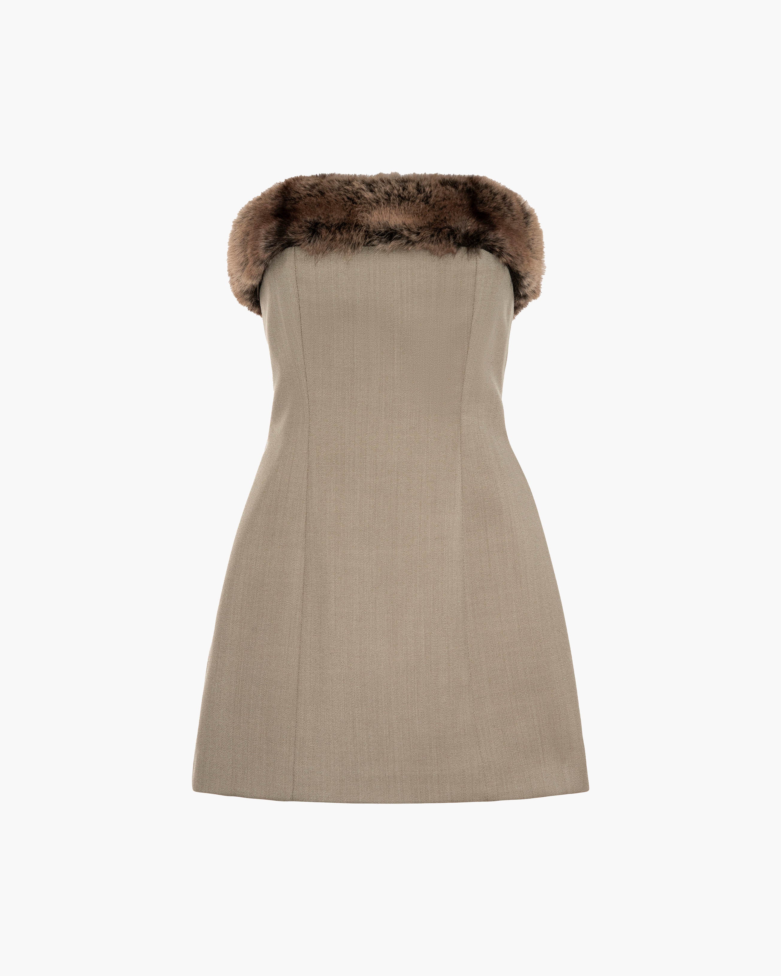 Fur Trimmed Gumdrop Dress – MIMCHIK
