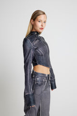 Denim Moto Jacket - X-Ray