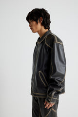 Leather Tall Boy Jacket - Black
