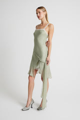 Sash Dress - Sage with Ivory Lace