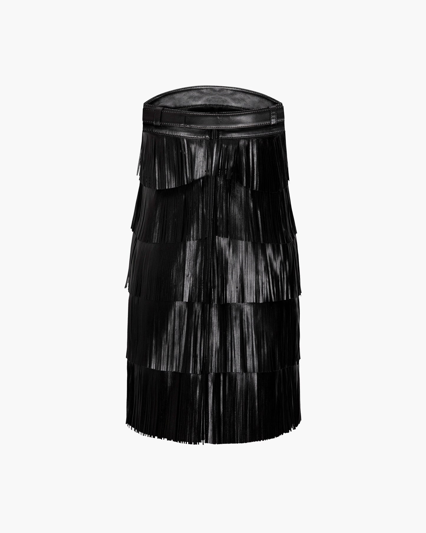 Leather Fringe Belted Dress