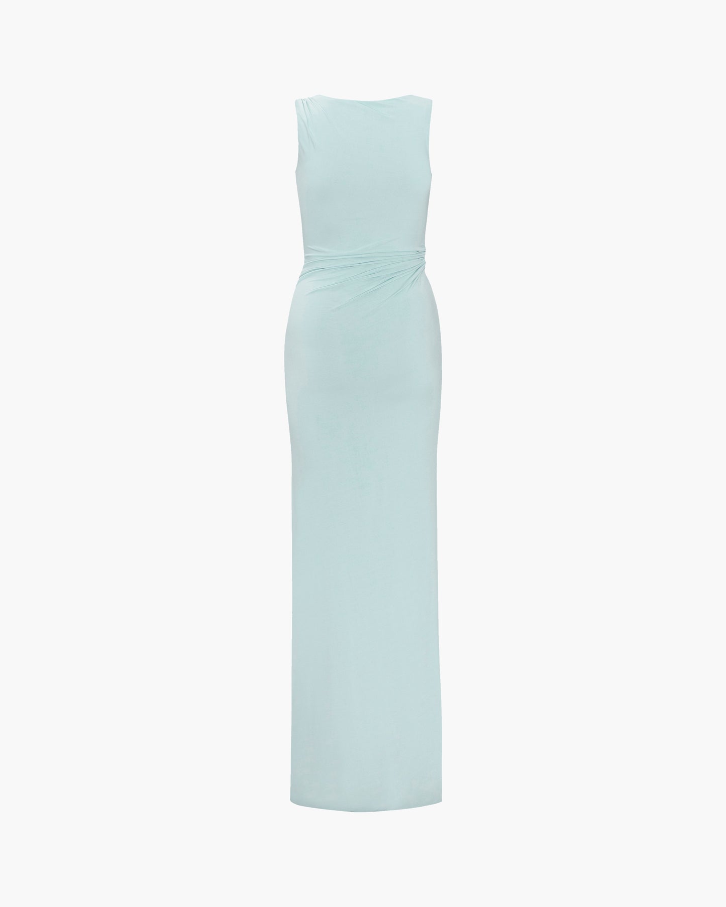 Light blue sleeveless dress on a white background