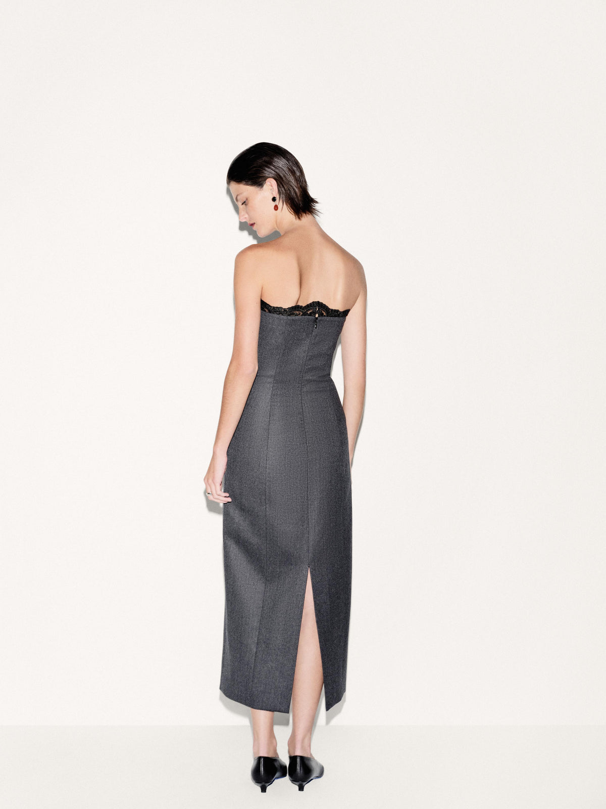 Lace Trimmed Gumdrop Midi Dress