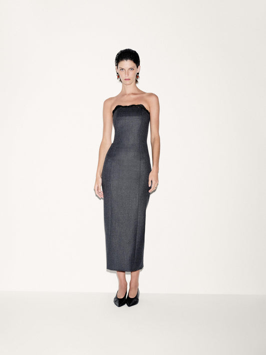 Lace Trimmed Gumdrop Midi Dress