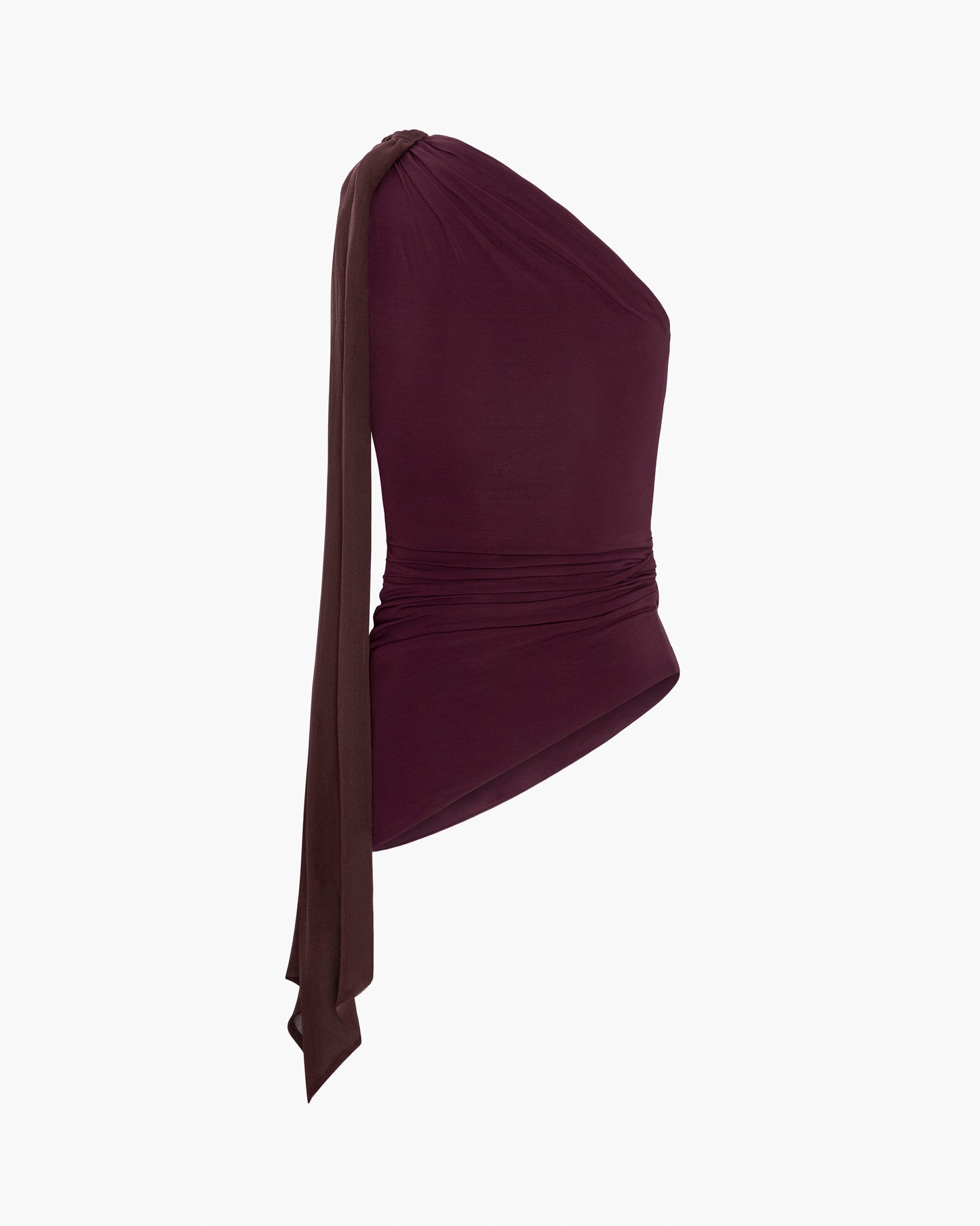 One Shoulder Chiffon Tie Top