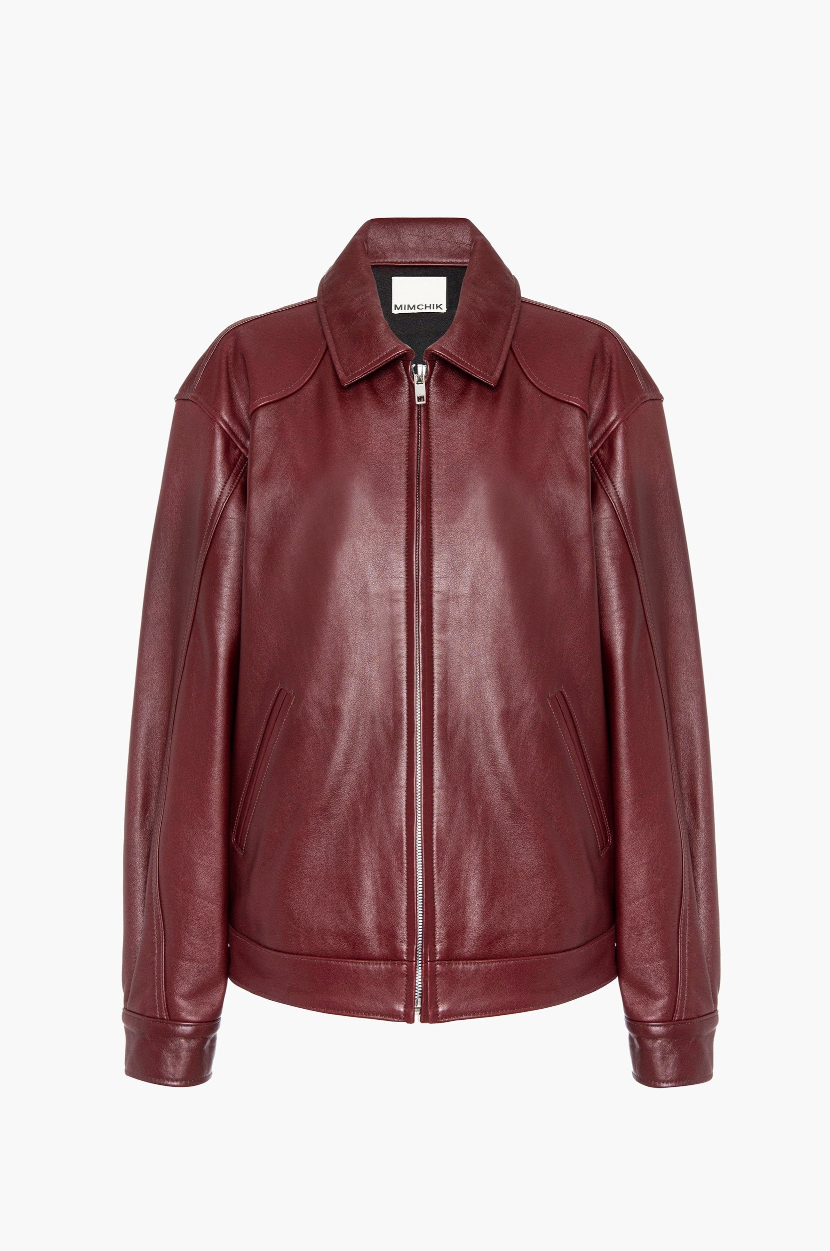 Leather Tall Boy Jacket – Syrah | Mimchik – MIMCHIK