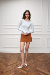 Nubuck Mini Skirt (Cognac)