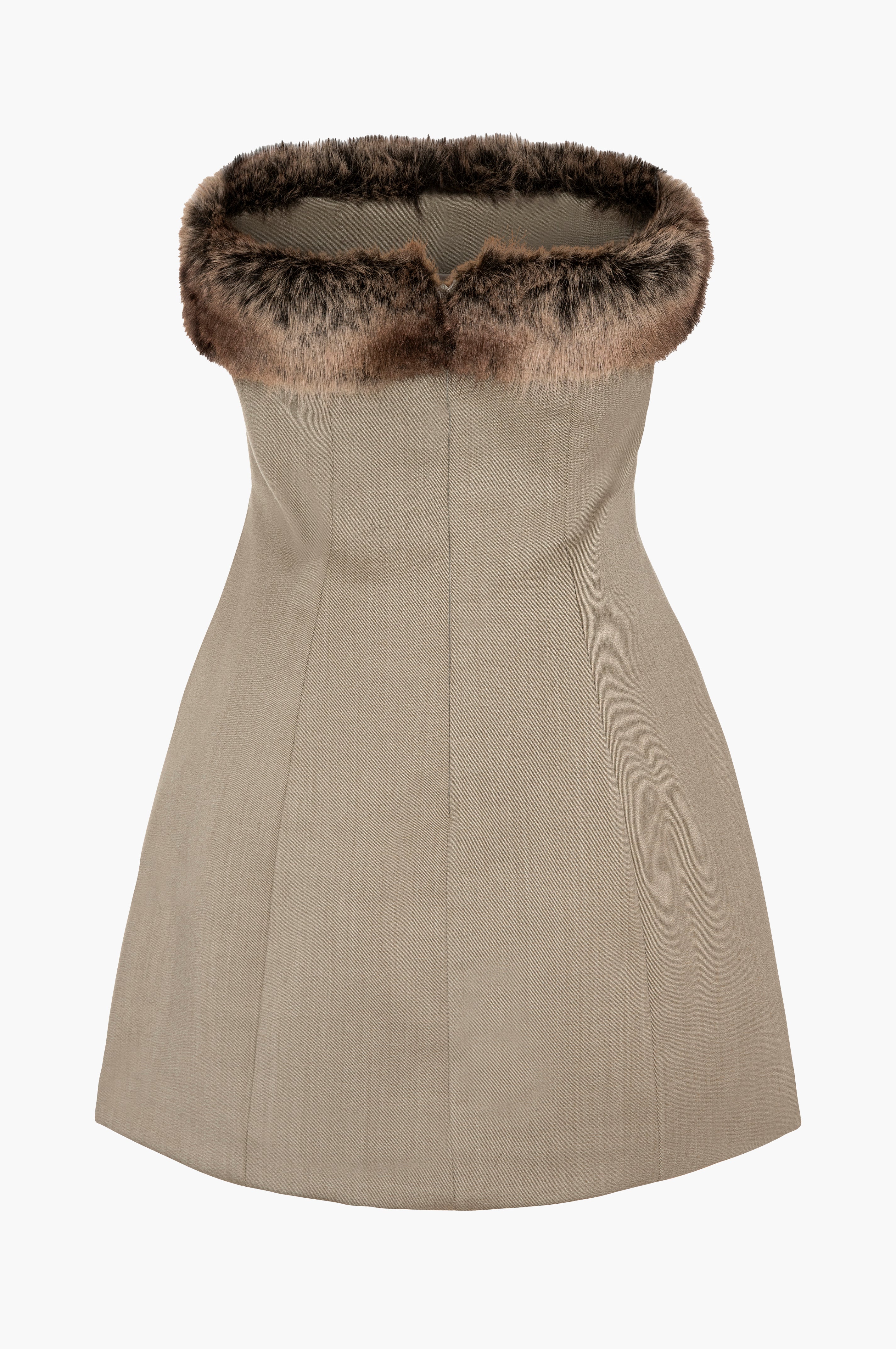 Fur Trimmed Gumdrop Dress – MIMCHIK