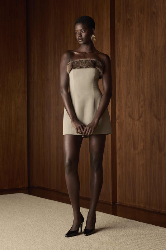 Fur Trimmed Gumdrop Dress