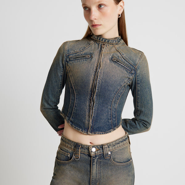 Amazon.com: Indian Motorcycle Women's Denim Jacket, Blue