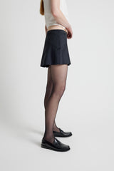 Curve Pleated Mini Skirt - Dark Grey
