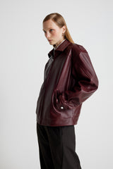 Leather Tall Boy Jacket - Burgundy