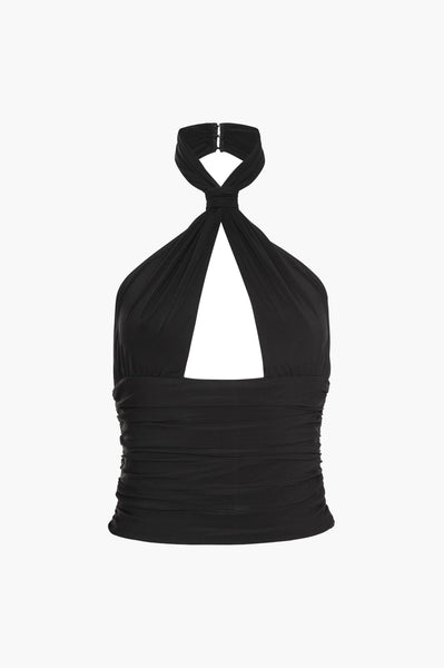 Piper-Knotted-Halter-Top-Black