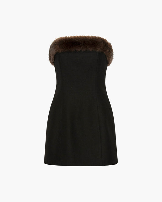 Faux Fur Trimmed Gumdrop Dress