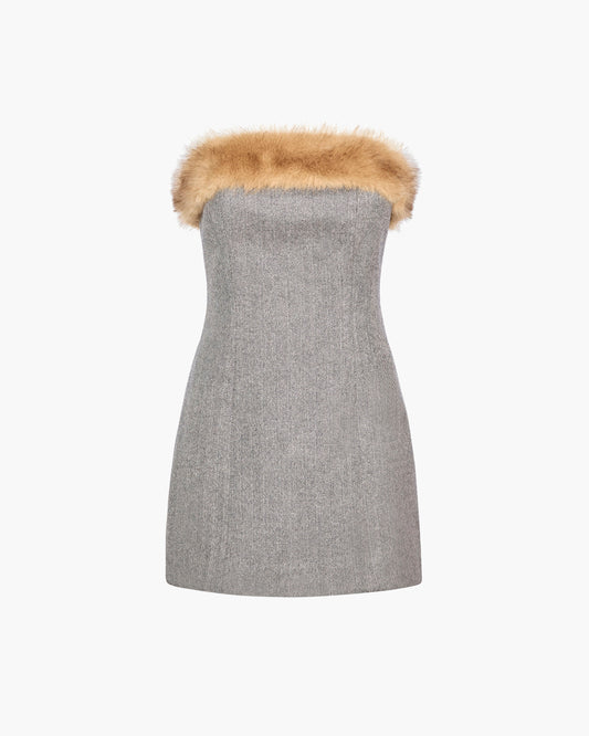 Faux Fur Trimmed Gumdrop Dress