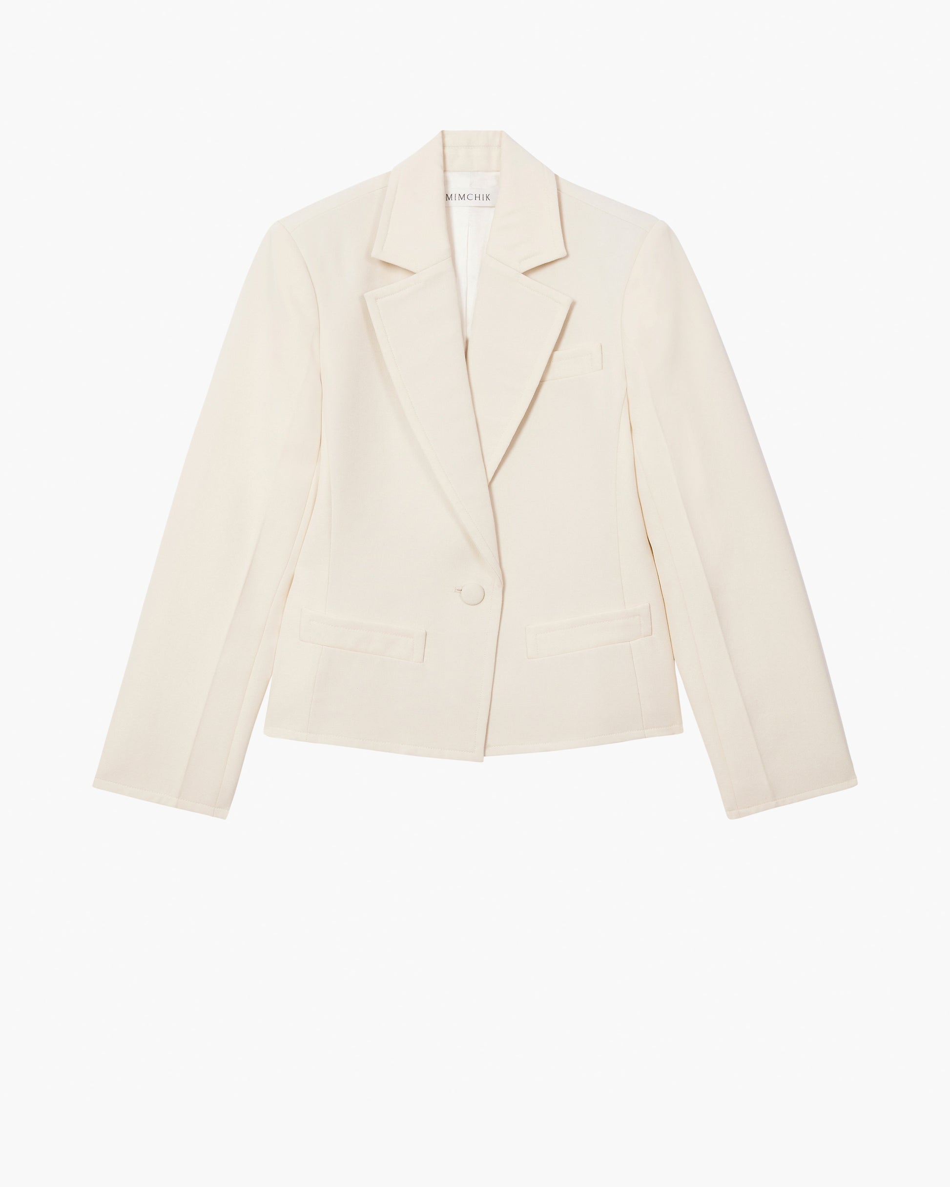 Cream blazer on a white background