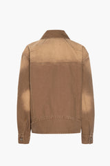 Light brown canvas jacket on a white background