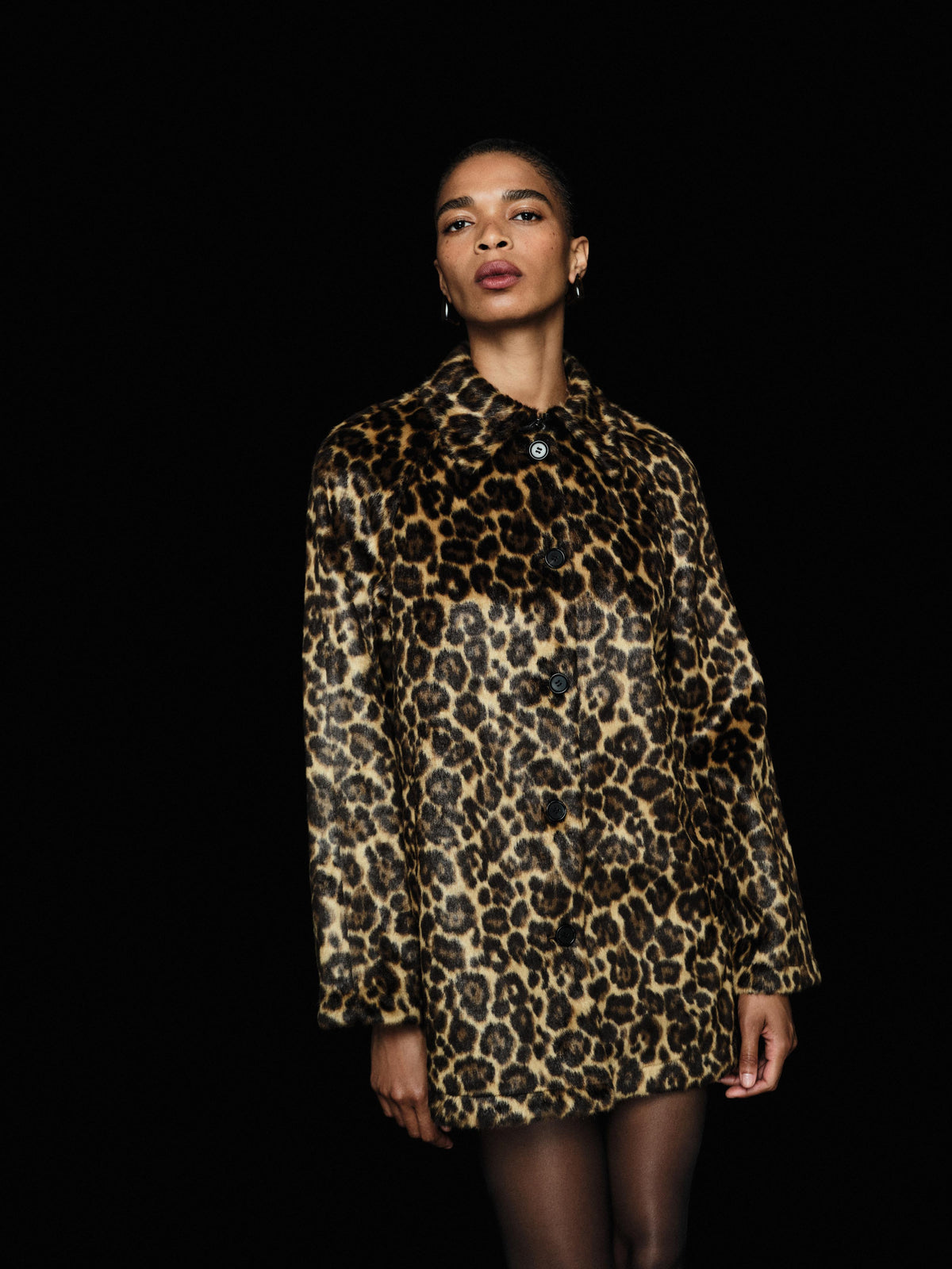 Faux Pony Hair Car Coat