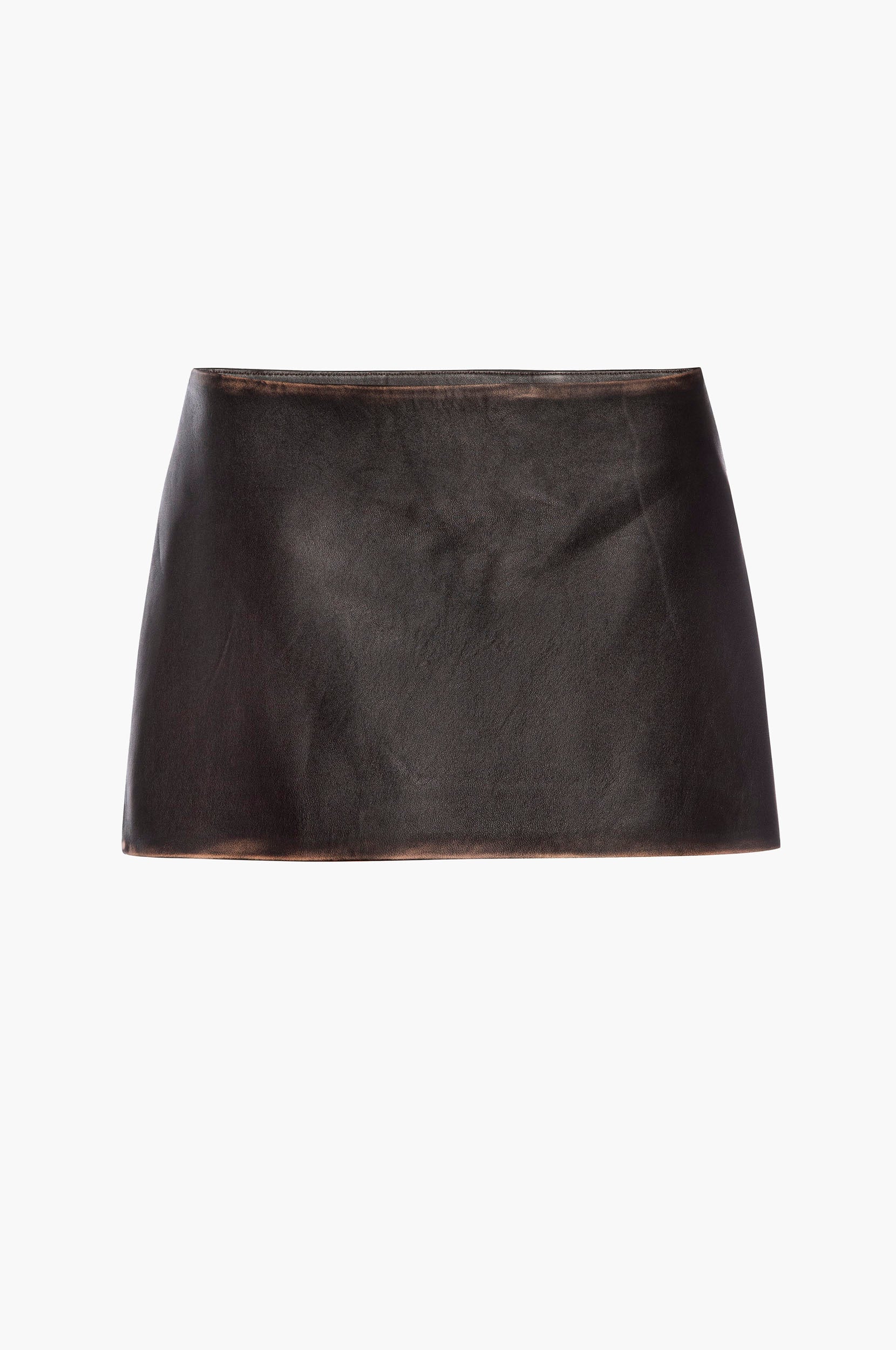 Mulholland Mini Skirt – Umber Lambskin Leather | MIMCHIK