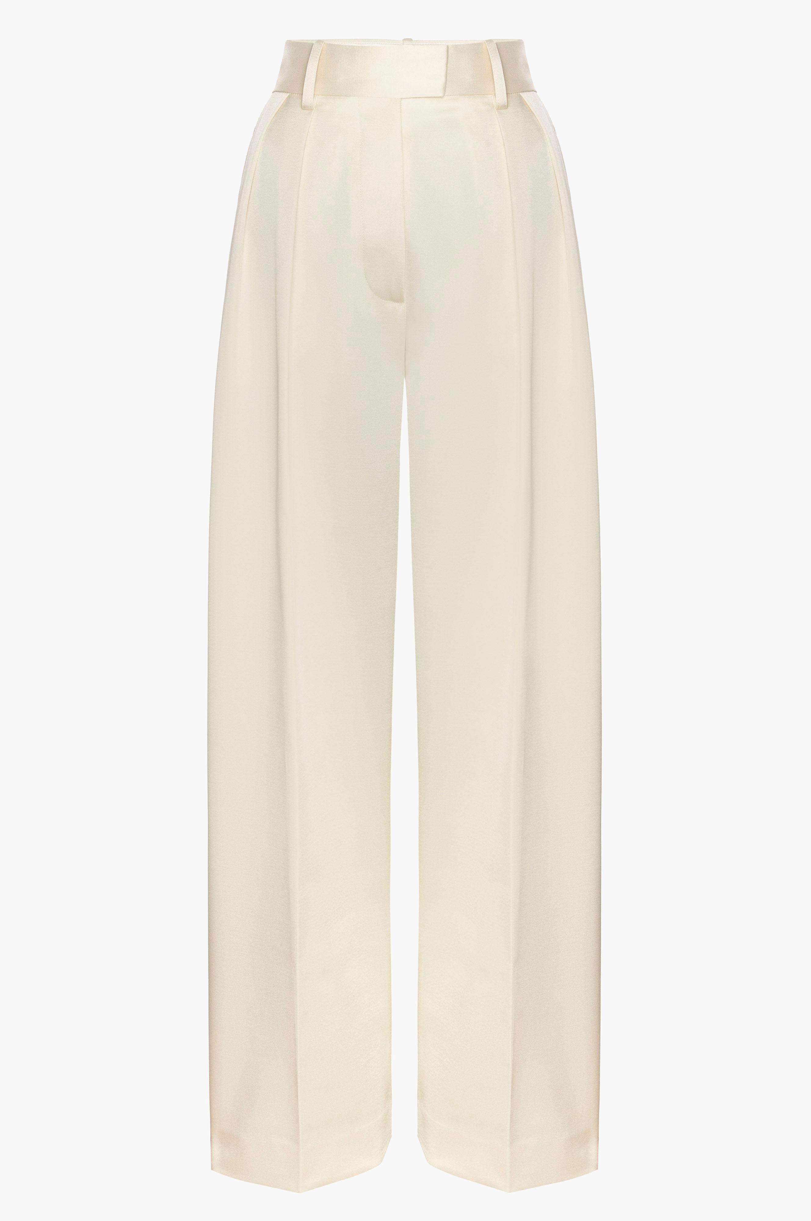 Nathalie Trouser – Custard Satin | MIMCHIK