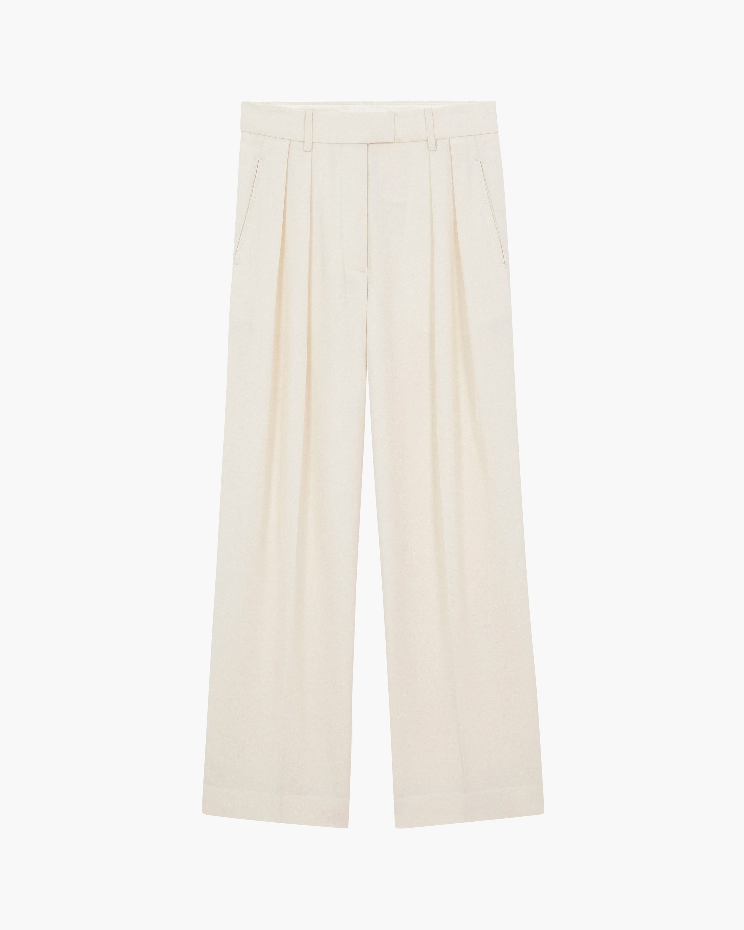 Nathalie Trouser – Vanilla Wool Twill | MIMCHIK