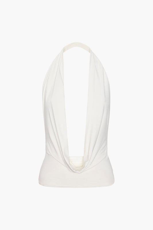 White halter top on a white background