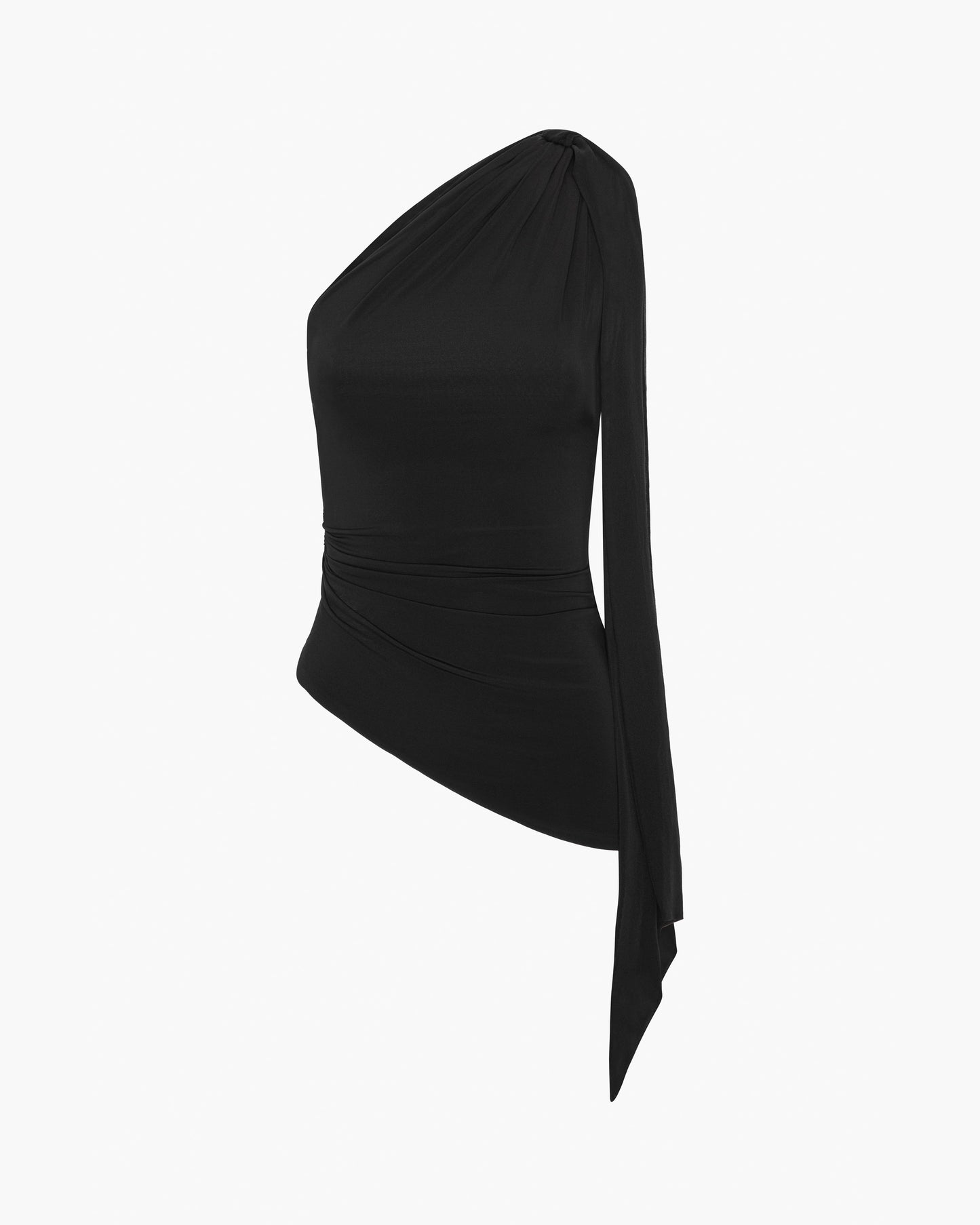 One Shoulder Chiffon Tie Top