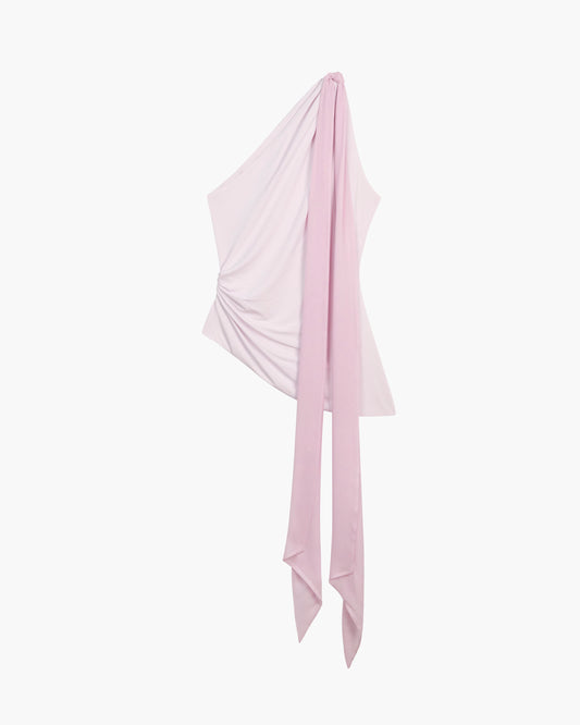 One Shoulder Chiffon Tie Top