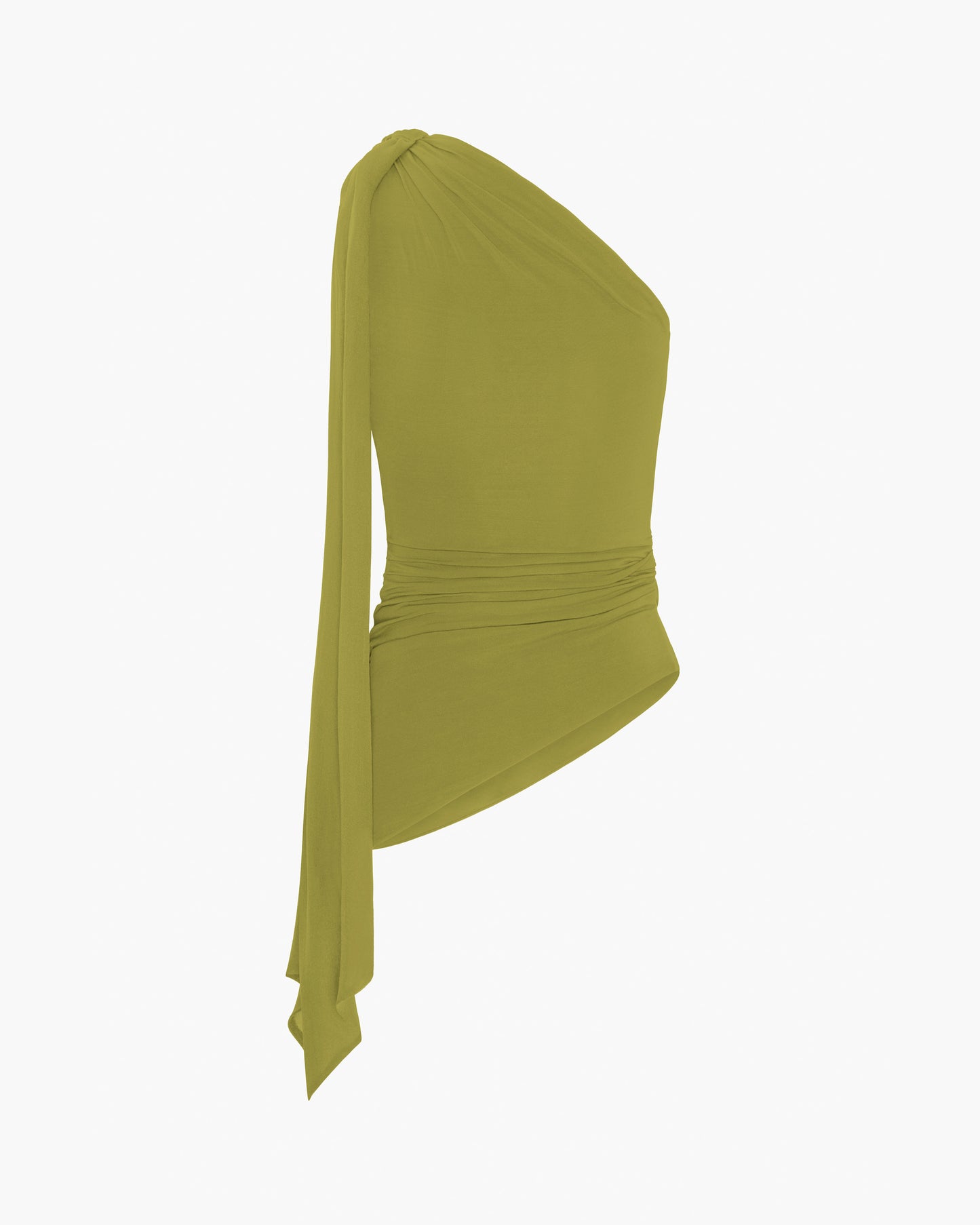 One Shoulder Chiffon Tie Top