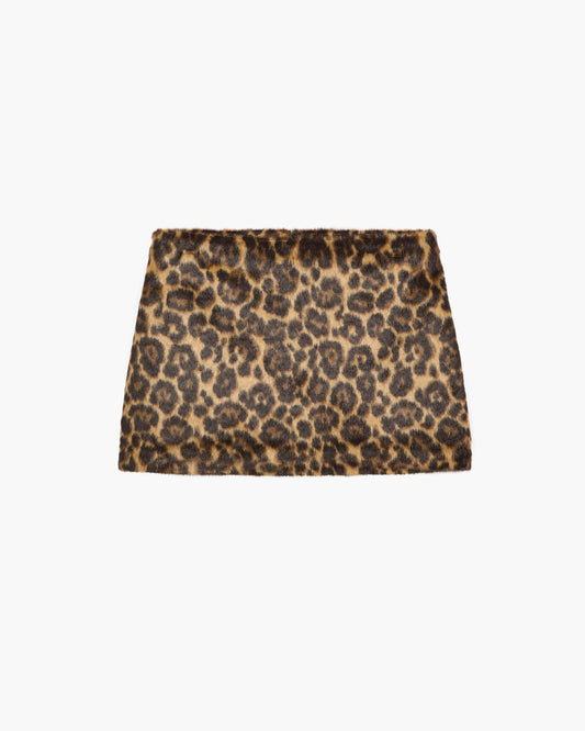 Faux Pony Hair Mini Skirt
