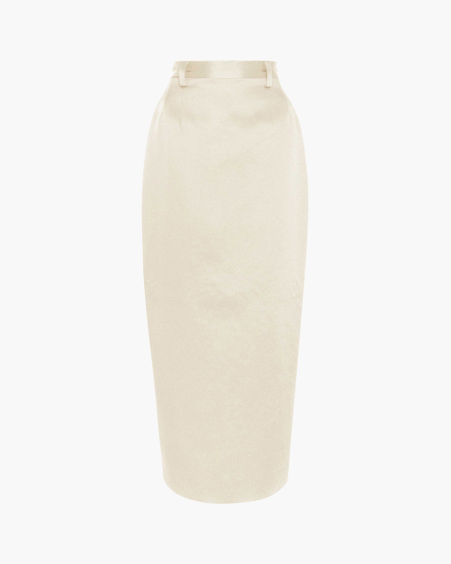 Custard pencil skirt on a white background