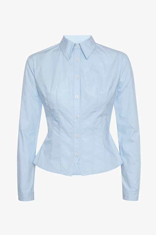 Light blue shirt on a white background