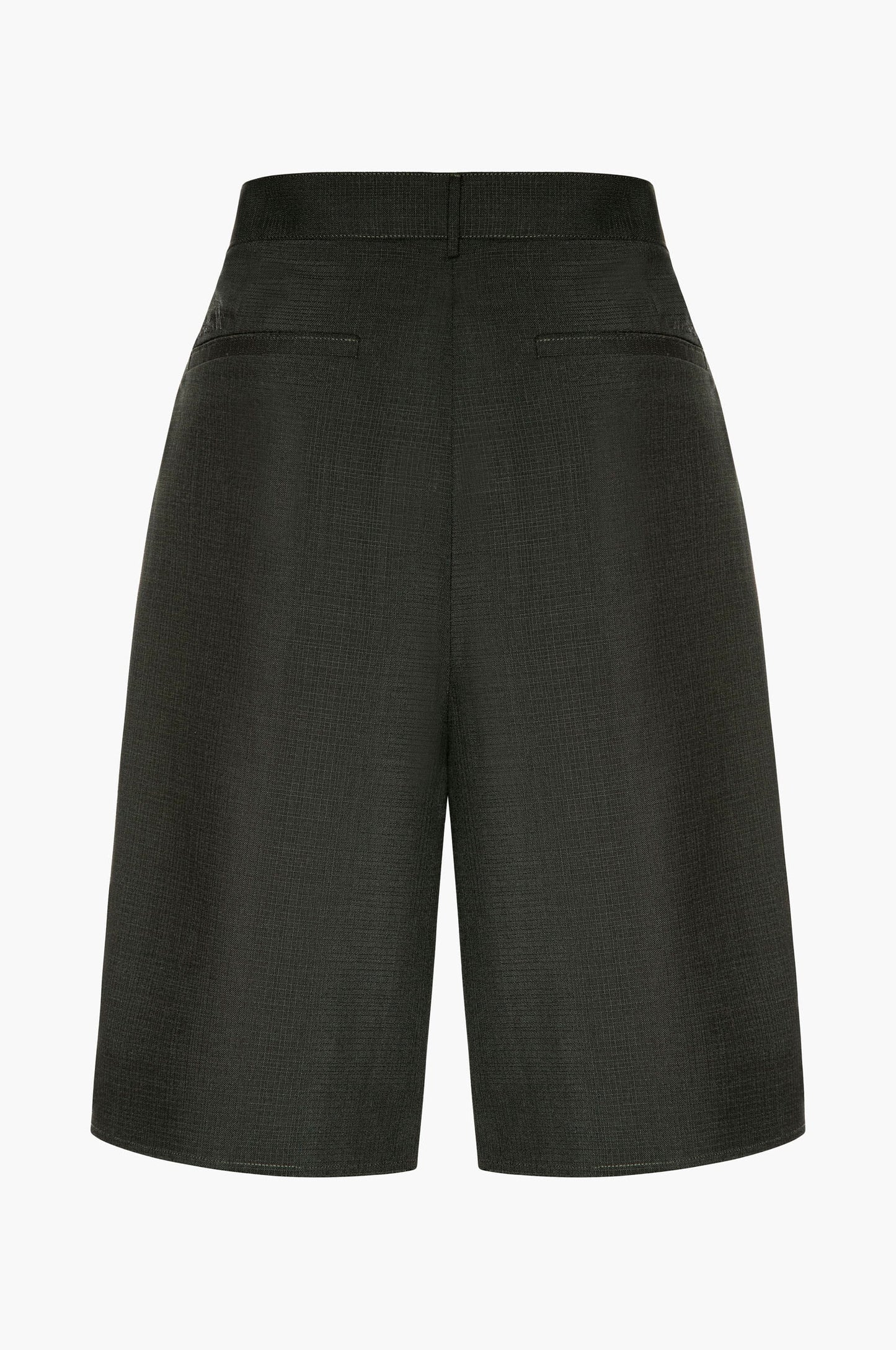 Dark green shorts on a white background