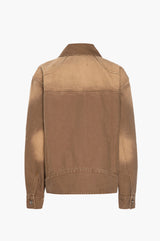 Light brown canvas jacket on a white background