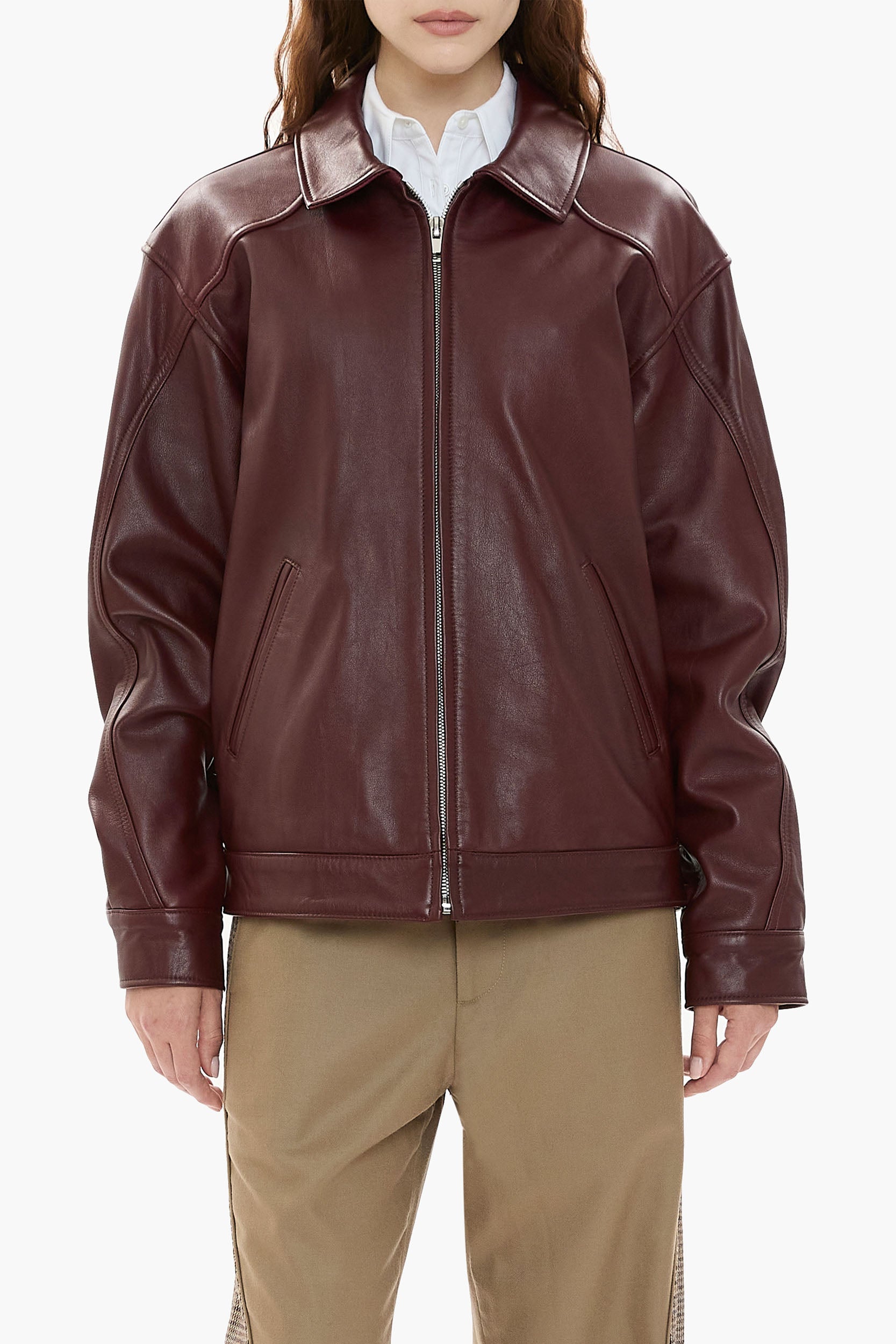 Leather Tall Boy Jacket – Syrah | Mimchik – MIMCHIK